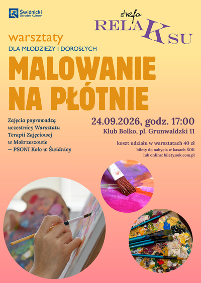 Event poster:  Strefa Relaksu - Malowanie na płótnie 