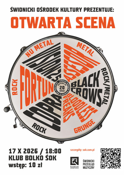 Event poster:  OTWARTA SCENA: AssesoR / Black Crows / Bloodless Freaks / CoprA / Fortun / Vision25 [rock metal] 