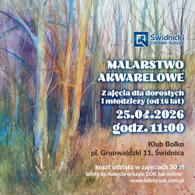 Plakat wydarzenia:  Warsztaty Akwarelowe 