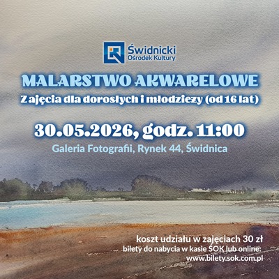 Plakat wydarzenia:  Warsztaty akwarelowe 