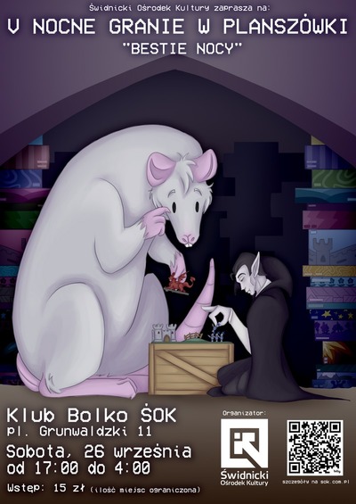 Plakat wydarzenia:  V NOCNE GRANIE w planszówki 