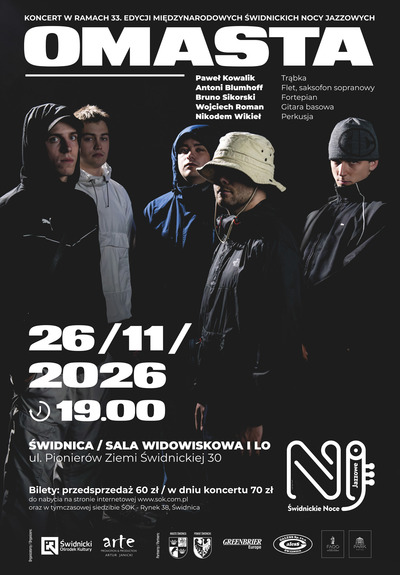 Plakat wydarzenia:  33. Świdnickie Noce Jazzowe: OMASTA 